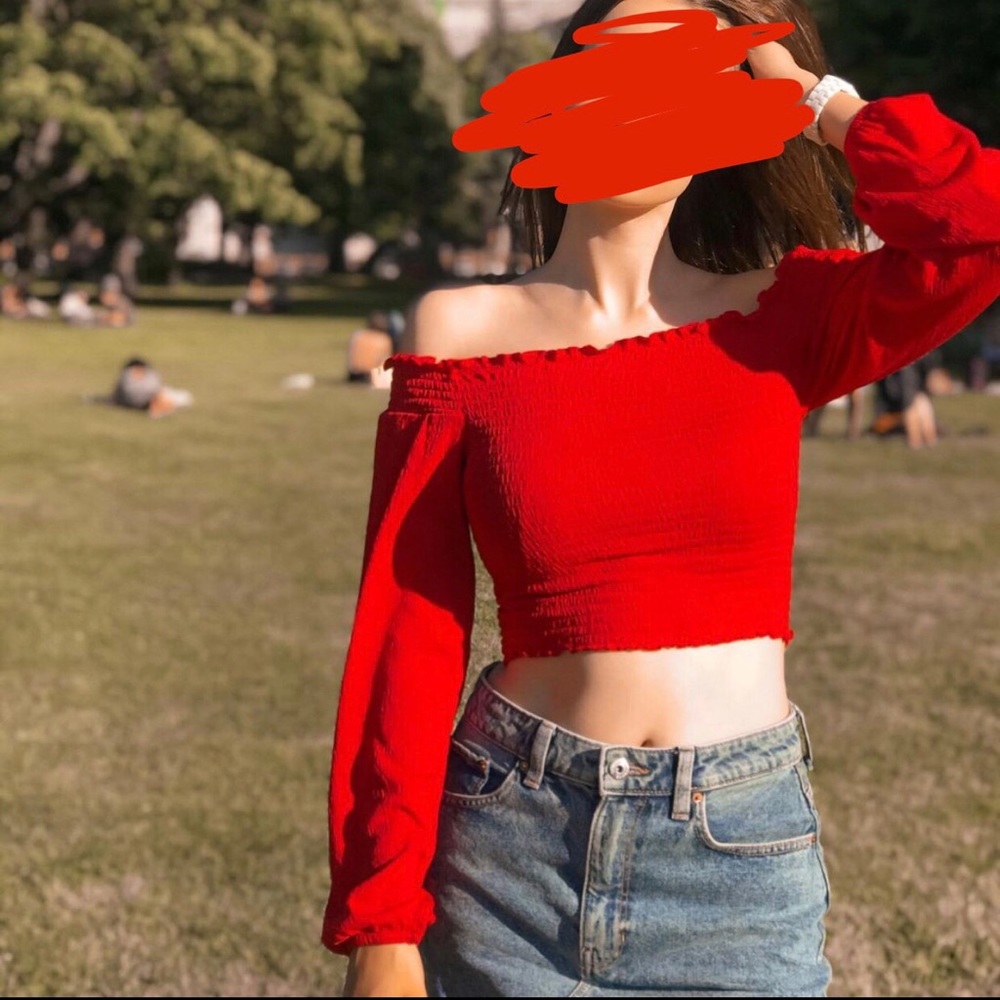 Red Off-The-Shoulder Top
